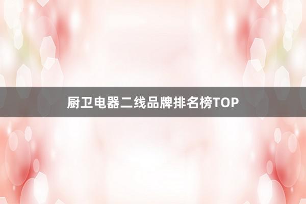 厨卫电器二线品牌排名榜TOP